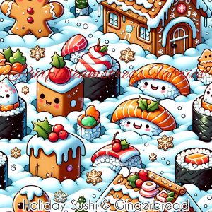 Holiday Sushi & Gingerbread - Fabric