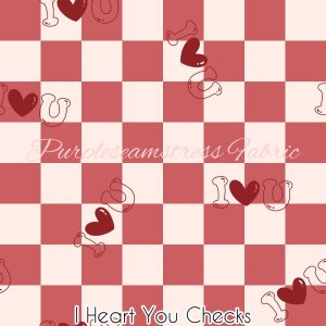 I Heart you Checks - Fabric