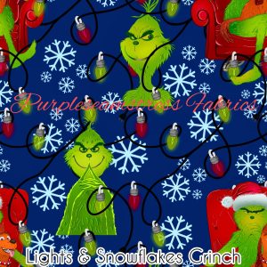 Lights & Snowflakes Grinch - Fabric