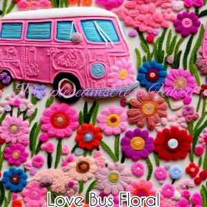 Love Bus Floral - Fabric