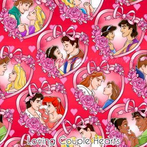 Loving Couple Hearts - Fabric