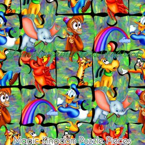 Magic Kingdom Puzzle Pieces - Fabric