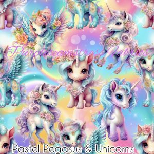 Pastel Pegasus & Unicorns - Fabric