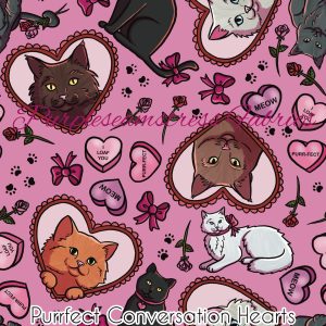 Purrfect Conversation Hearts - Fabric