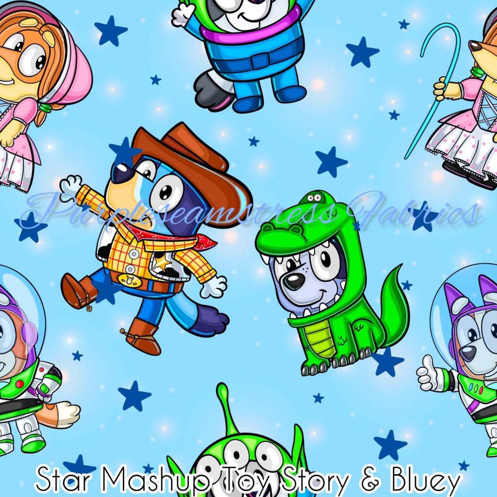 Star Mashup Toy Story & Bluey – Purpleseamstress Fabric