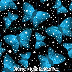 Starry Night Butterflies - Fabric