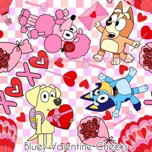 Bluey Valentine Checks - Fabric
