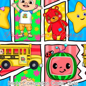 Bright Cocomelon Comic Style - Fabric