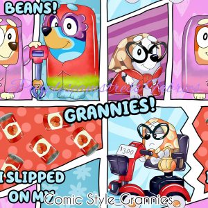 Comic Style Grannies - Fabric