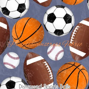 Distressed Sports Balls - Fabric
