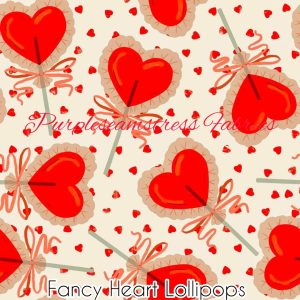 Fancy Heart Lollipops - Fabric