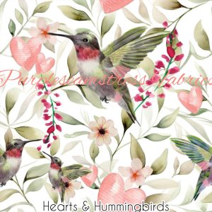 Hearts & Hummingbirds - Fabric