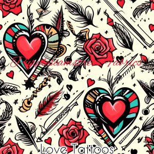 Love Tattoos - Fabric