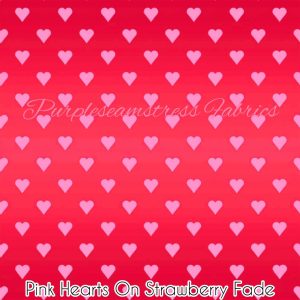 Pink Hearts & Strawberry Fade - Fabric