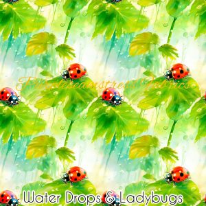 Water Drops & Ladybugs - Fabric