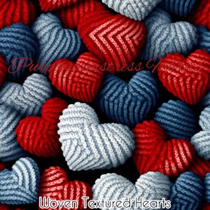 Woven Textured Hearts - Fabric