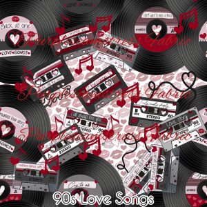 90's Love Songs Cotton Lyra - Fabric