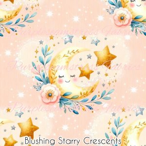 Blushing Starry Crescents - Fabric