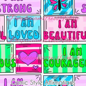 Comic Style Affirmations - Fabric
