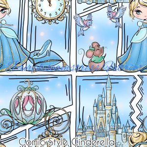 Comic Style Cinderella - Fabric