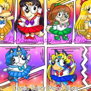 Comic Sailor Moon Bluey - Fabric