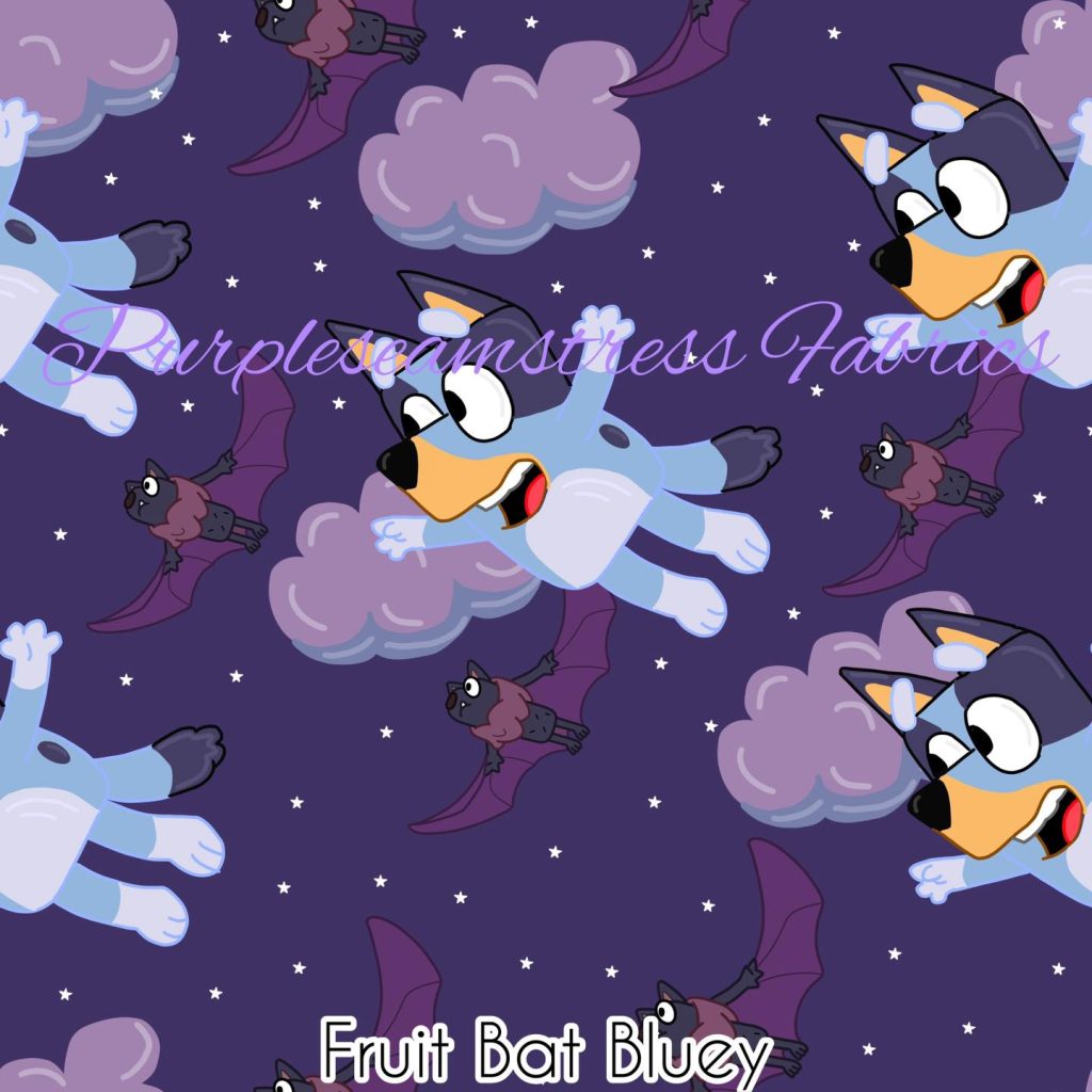 Fruit Bat Bluey Cotton Lycra Purpleseamstress Fabric