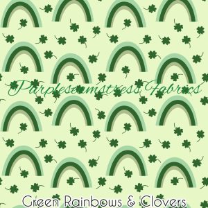 Green Rainbows & Clovers - Fabric
