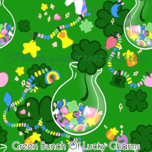 Green Bunch of Lucky Charms - Fabric