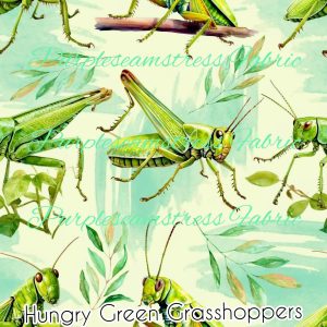 Hungry Green Grasshoppers - Fabric