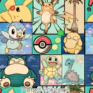 Muted Pokemon - Fabric