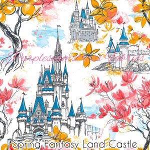 Spring Fantasy Land Castle - Fabric