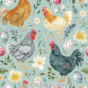 Blue Chicken Easter - Fabric
