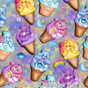 Cone Bears on Waterdrops - Fabric