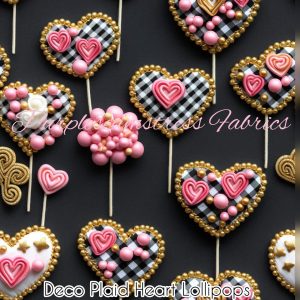 Deco Plaid Heart Lollipops - Fabric