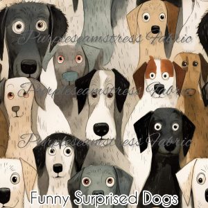 Funny Surprised Dogs - Fabric