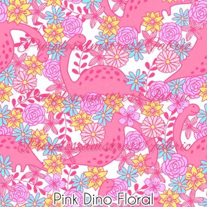 Pink Dino Floral - Fabric