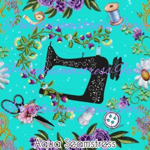 Aqua Seamstress - Fabric