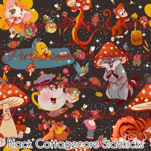 Black Cottagecore Sidekicks - Fabric
