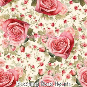 Blooming Rose Hearts - Fabric