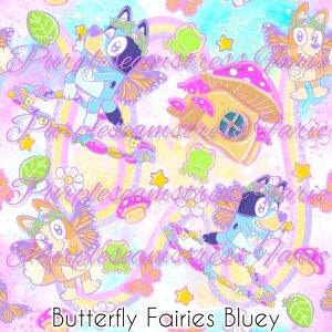 Butterfly Fairies Bluey - Fabric