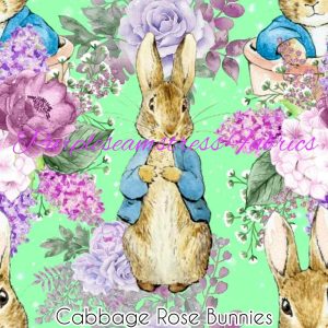 Cabbage Rose Bunnies - Fabric