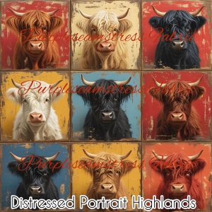 Distressed Portrait Highlands - Fabric