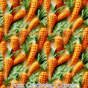 Faux Crochet Carrots - Fabric