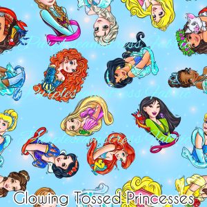 Glowing Tossed Princesses - Fabric