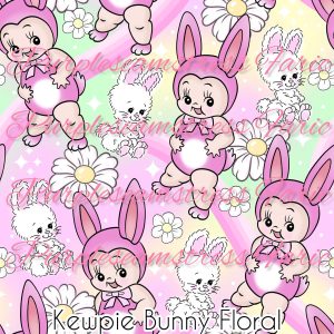 Kewpie Bunny Floral - Fabric