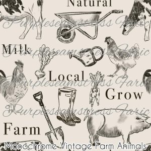 Monochrome Vintage Farm Animals