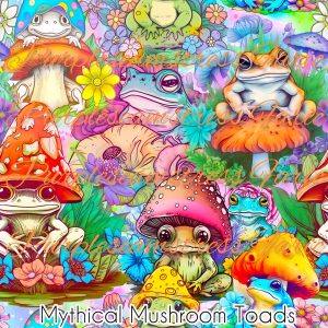 Mythical Mushroom Toads - Fabric