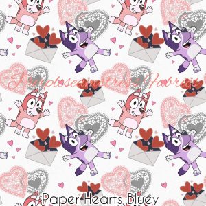 Paper Hearts Bluey - Fabric