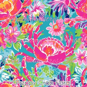 Preppy Crab Floral - Fabric
