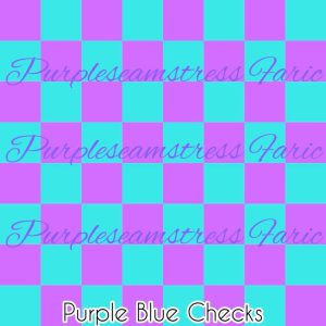 Purple Blue Checks - Fabric